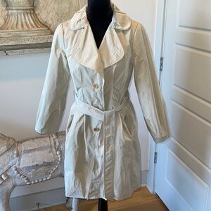 Banana Republic trench‎ coat khaki light tan Sz S